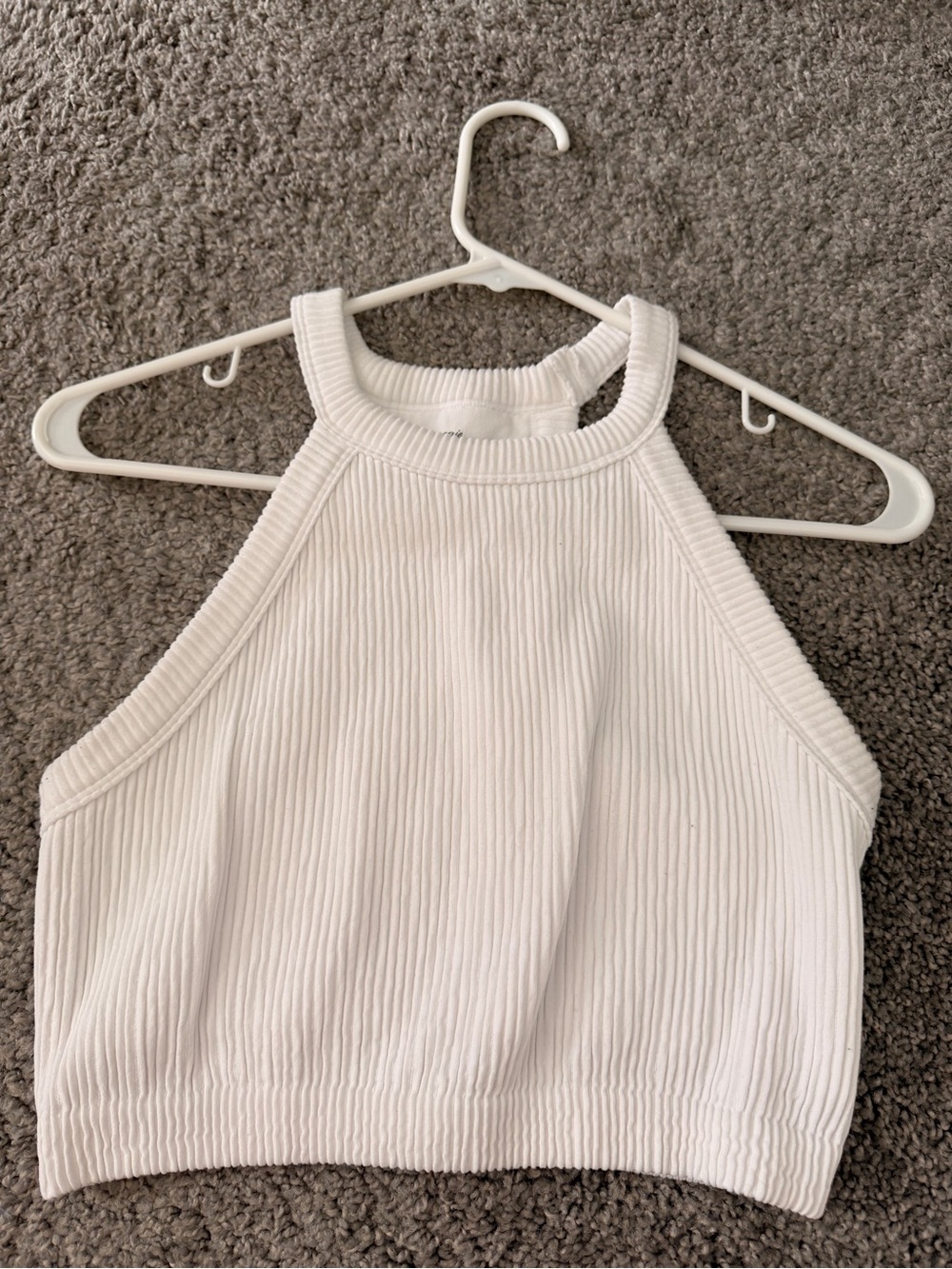 Aerie Women’s White Ribbed Halter Crop Top